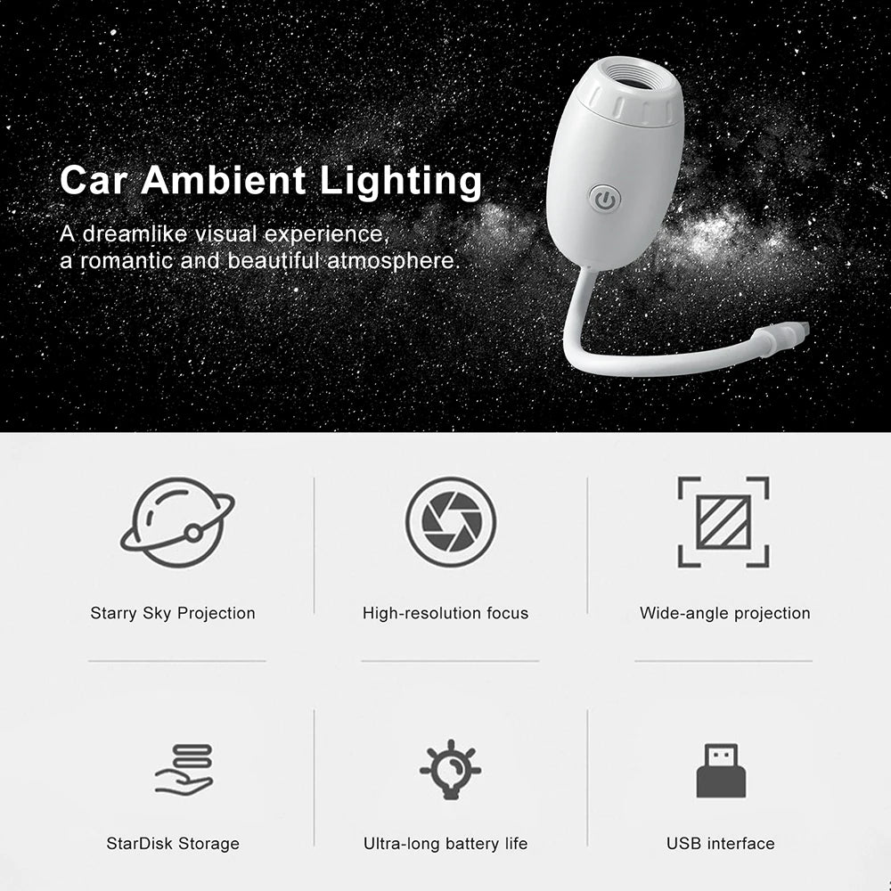 USB Car Atmosphere Projector Light